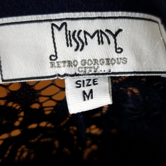 Navy Blue Retro Style Pinup Dress - Picture 9 of 9